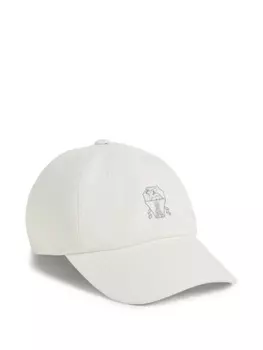 Бейсболка Brunello Cucinelli Kids с вышитым логотипом, белый
