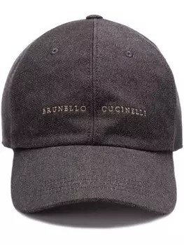Бейсболка Brunello Cucinelli с вышитым логотипом, серый