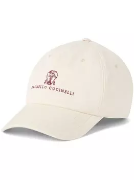 Бейсболка Brunello Cucinelli с вышивкой, белый