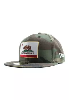 Бейсболка CALIFORNIA REPUBLIC 59FIFTY FLAG CAMOUFLAGE New Era, цвет green/white