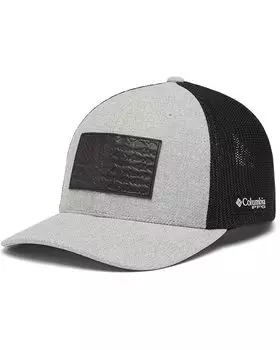 Бейсболка Columbia PFG Leather Fish Flag Mesh Ball Cap, цвет Cool Grey Heather/Black