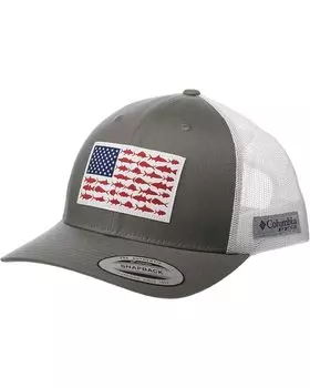Бейсболка Columbia PFG Mesh Snapback Fish Flag Ball Cap, цвет Titanium/White