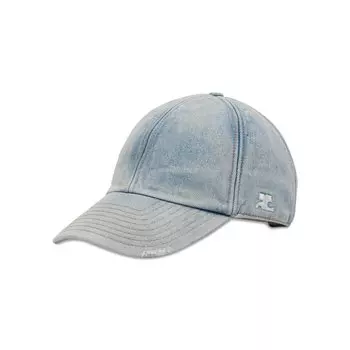 Бейсболка Courrges Signature Denim Cap, цвет Light Blue Wash