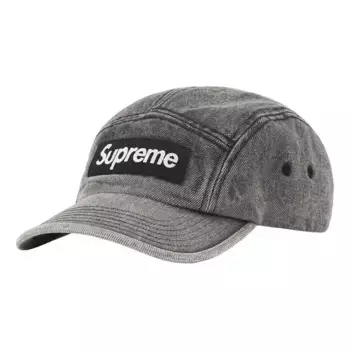 Бейсболка denim camp cap 'grey white' Supreme, серый