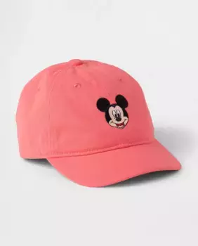 Бейсболка для мальчика с изображением Микки Мауса Disney спереди Gap, коралловый