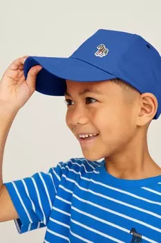 Бейсболка для мальчика с логотипом зебры Paul Smith Junior, синий