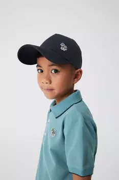 Бейсболка для мальчика с логотипом зебры Paul Smith Junior, синий