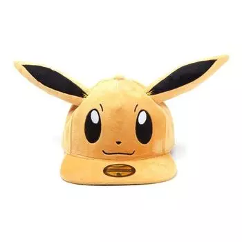 Бейсболка Eevee Plush with Ears Snapback, унисекс, коричневая (SB057768POK) Pokemon, мультиколор
