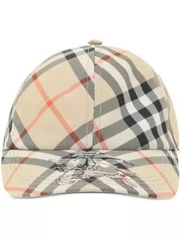Бейсболка EKD в клетку Burberry, нейтральный цвет