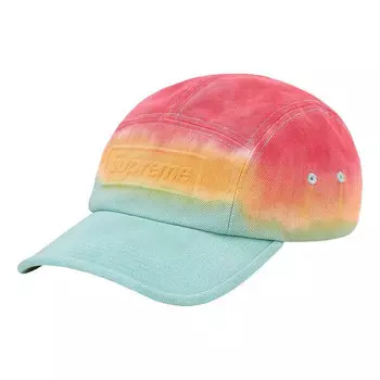 Бейсболка embossed denim camp cap 'blue orange red' Supreme, синий