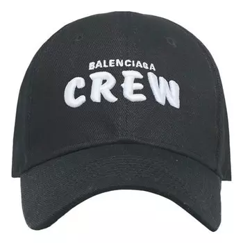 Бейсболка embroidered crew logo baseball cap 'black' Balenciaga, черный