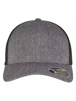 Бейсболка Flexfit 110 Fitted, цвет melange charcoal/black