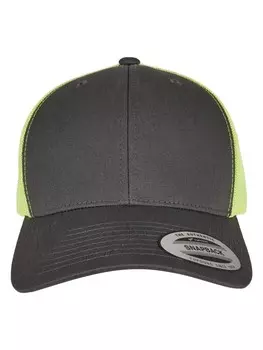 Бейсболка Flexfit Trucker, цвет charcoal/neon green