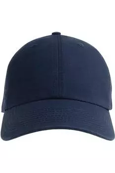 Бейсболка Fraser с 6 панелями из органического хлопка Atlantis, темно-синий