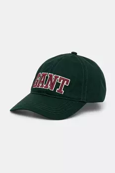 Бейсболка Gant из хлопка, зеленый