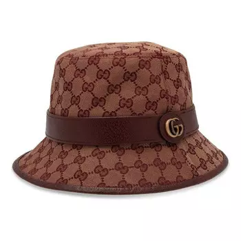 Бейсболка gg canvas bucket hat 'brown burgundy' Gucci, коричневый