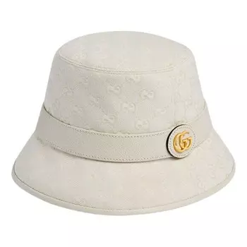 Бейсболка gg canvas bucket hat 'ivory' Gucci, белый