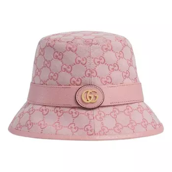Бейсболка gg canvas bucket hat 'pink' Gucci, розовый