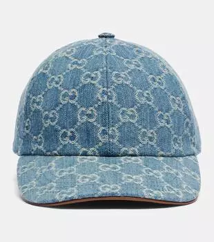Бейсболка GG из хлопкового полотна Gucci, Turquoise B./L.Brown