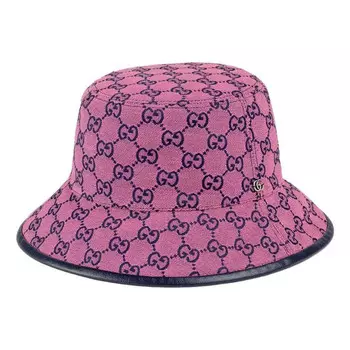 Бейсболка gg monogram multicolor reversible bucket hat 'pink blue' Gucci, розовый