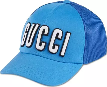 Бейсболка Gucci Baseball Hat With Patch Blue, синий