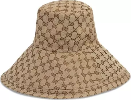 Бейсболка Gucci GG Canvas Wide Brim Hat Beige/Ebony, бежевый