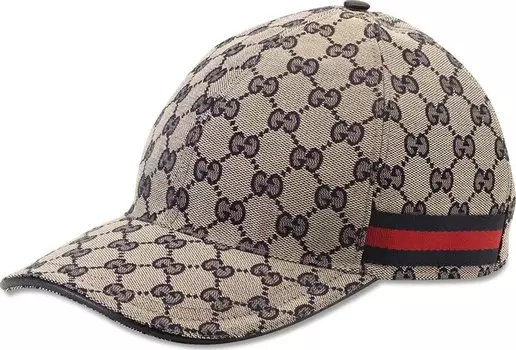 Бейсболка Gucci Original GG Canvas Baseball Hat With Web Beige/Blue Original GG, бежевый