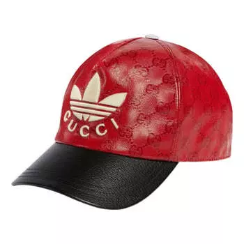 Бейсболка Gucci X adidas GG Canvas Baseball 'Red Black', красный
