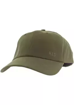 Бейсболка H.I.S, хлопчатобумажная кепка с легкими потертостями и надписью H.I.S. вышивка, зеленый