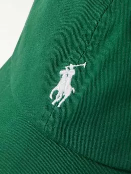 Бейсболка из хлопчатобумажной саржи с вышитым логотипом POLO RALPH LAUREN, зеленый