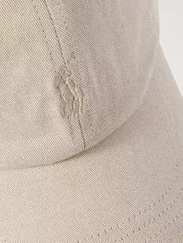 Бейсболка из хлопчатобумажной саржи с вышитым логотипом POLO RALPH LAUREN, бежевый