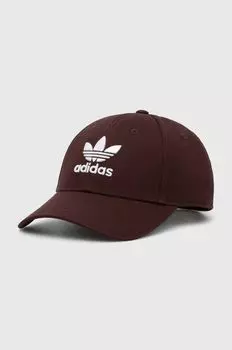 Бейсболка из хлопка adidas Originals, коричневый