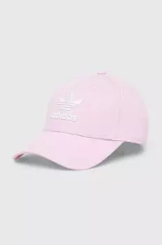 Бейсболка из хлопка adidas Originals, розовый