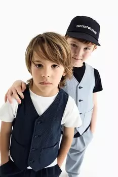 Бейсболка из хлопка Emporio Armani, темно-синий