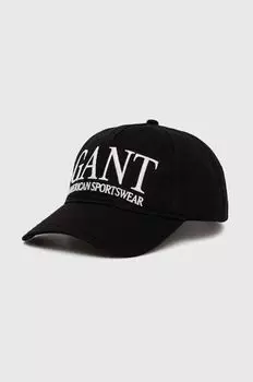 Бейсболка из хлопка Gant, черный