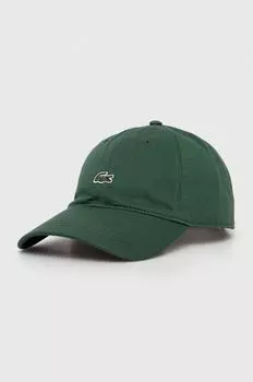 Бейсболка из хлопка Lacoste, зеленый
