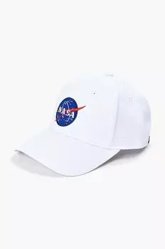 Бейсболка из хлопка Nasa Cap Alpha Industries, белый