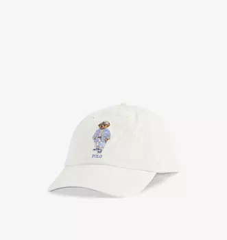 Бейсболка из хлопка с вышитым изображением медведя поло Polo Ralph Lauren, бежевый