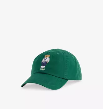 Бейсболка из хлопка с вышитым изображением медведя поло Polo Ralph Lauren, цвет new forest