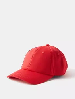 Бейсболка из хлопково-габардина с вышитым логотипом Moncler, красный