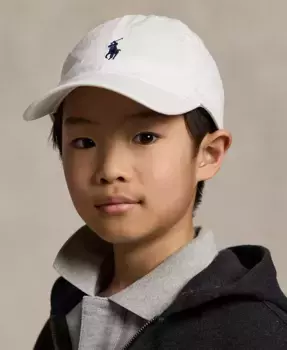 Бейсболка из хлопкового чино для мальчиков старшего возраста Polo Ralph Lauren, белый