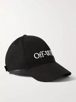 Бейсболка из хлопкового габардина с вышитым логотипом OFF-WHITE, черный