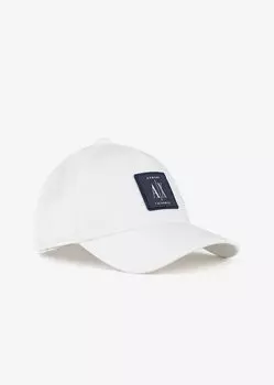 Бейсболка из хлопкового твила с нашивкой-логотипом Armani Exchange, белый