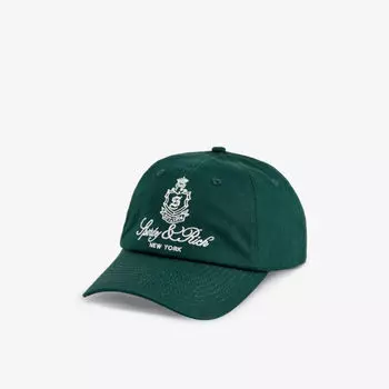 Бейсболка из хлопкового твила с вышивкой Vendome Sporty & Rich, цвет forest