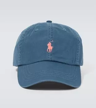 Бейсболка из хлопковой парусины с логотипом Polo Ralph Lauren, синий