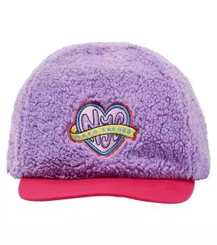 Бейсболка из искусственной овчины с логотипом Marc Jacobs Kids, фиолетовый