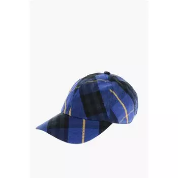 Бейсболка из льна в клетку Burberry, синий