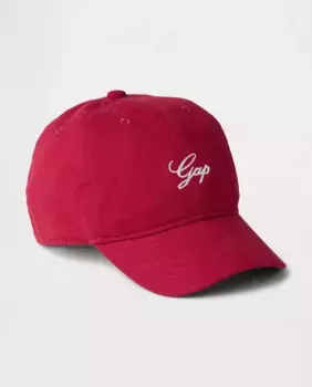Бейсболка из мягкого хлопка из денима с детским логотипом GAP, красный