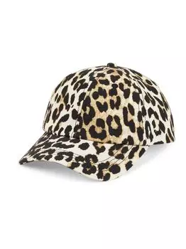 Бейсболка из парусины с леопардовым принтом GANNI