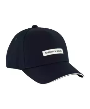 Бейсболка из парусины с нашивкой Emporio Armani, синий